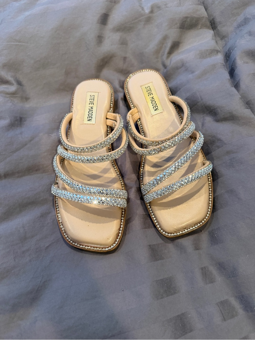 Steve Madden sandal silver rhinestone straps 5.5